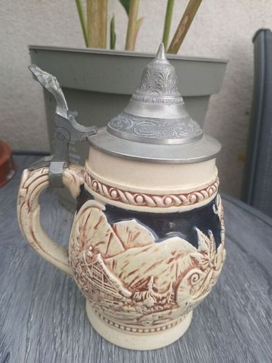 Rare Vintage Relief Beer Stein