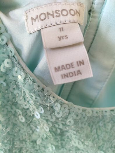 Beautiful Monsoon mint green sequin dress age 11