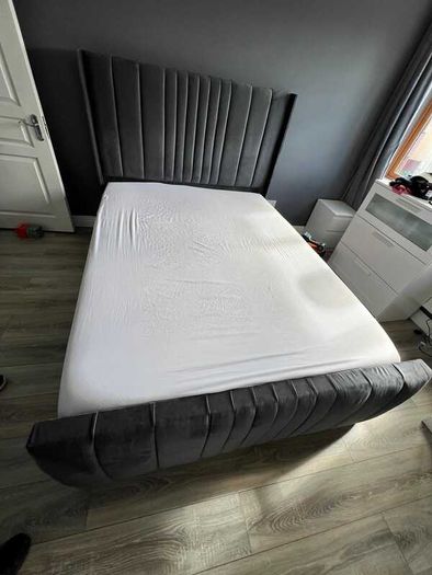 New Ottoman Storage Panel Plush Velvet Upholstered Bed Frame Double & King Size