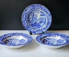 Vintage SPODE Blue Italian  Dessert Bowls x 3