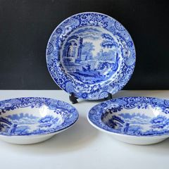 Vintage SPODE Blue Italian  Dessert Bowls x 3