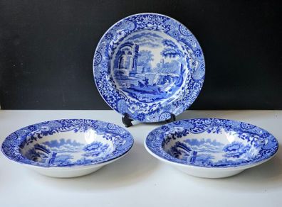 Vintage SPODE Blue Italian  Dessert Bowls x 3
