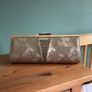 Renata Made in Italy - 3 way ( clutch, hand or shoulder) Nude Bag with gold trim- Brand New Image 3
