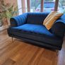 Navy velvet sofa and love arm chair Image 2