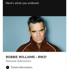 1 robbie williams standing ticket