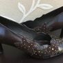 Ladies Brown Leather and Suede Shoes by Pierre Chupin Image 2