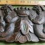 Antique Wood Carved Putti Cherub Figural Wall Plaque Panel Image 8