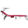 Folding Sun Lounger Folding 1-person Red 56 x 190 x 81cm Fabric Image 5