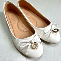 size 38 (5,5) White ballerina flats slip-on ceremony espadrilles
