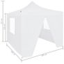 Professional Folding Party Tent with 4 Sidewalls 2x2 m Steel White Image 5