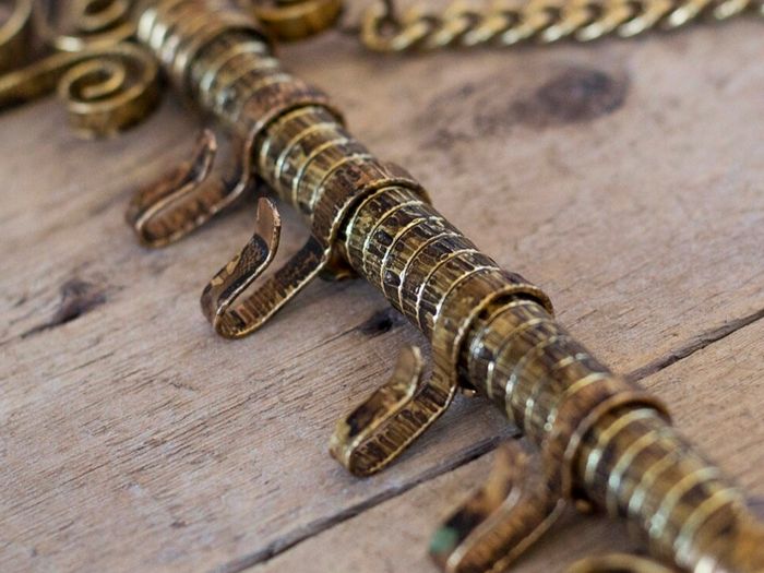 Vintage Brass Key Rack, Brass Key Holder, Keys Organizer, Brass Key Hanger