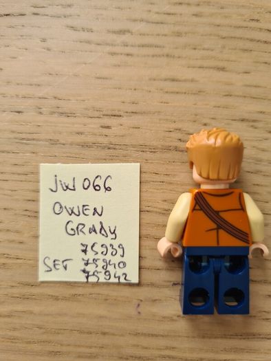 lego jw066 owen grady, set jurassic world 76939, 75940, 75942