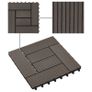 22 pcs Decking Tiles 30x30 cm 2 sqm WPC Dark Brown Image 4