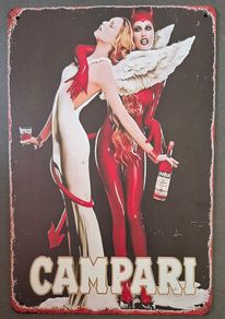 Vintage Style  Metal Sign,  Campari drink advertisement. .