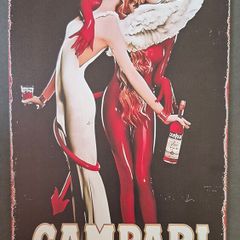 Vintage Style  Metal Sign,  Campari drink advertisement. .
