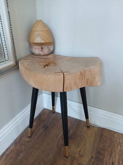 Handmade Live Edge Side Table.