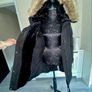 Black Hooded Long Winter Coat from Zara. Size Small UK 8 / EU 36 Image 6