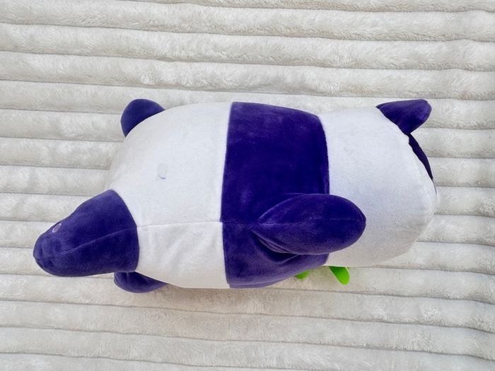 Aphmau MeeMeows Safari Purple Panda Cat Plush approx. 11"- length Used Please see photos