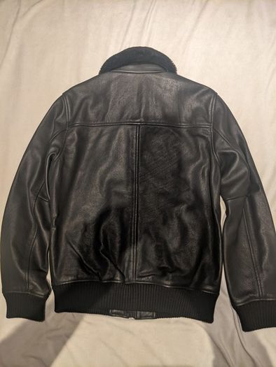 Superdry Black Aviator Flight Leather Jacket