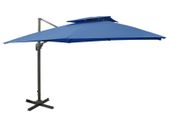 Cantilever Umbrella with Double Top 300x300 cm Azure Blue