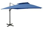 Cantilever Umbrella with Double Top 300x300 cm Azure Blue