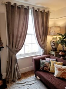 Pole, curtains and tie backs set