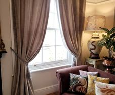 Pole, curtains and tie backs set