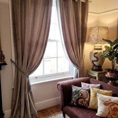 Pole, curtains and tie backs set