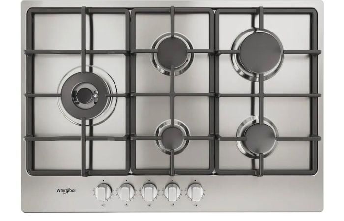 Whirlpool 73cm 5 Burner Natural Gas Hob - Stainless Steel - Lpg Convertible