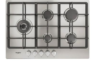 Whirlpool 73cm 5 Burner Natural Gas Hob - Stainless Steel - Lpg Convertible