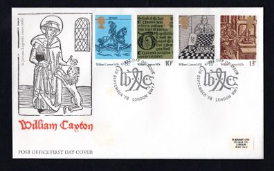 1976 Great Britain The 500th Anniversary of Bookmaking Commemorative Stamps Addressed Royal Mail Addressed First Day Cover (FDC)