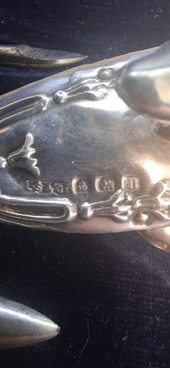 Hallmarked antique silver set