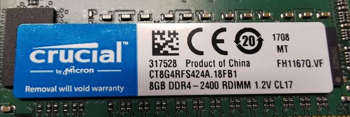8GB Ddr4 ECC Memory modules
