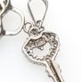 925 Vintage Heart Lock & Key Sterling Silver Charm Pendant Image 5