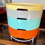 Vintage Ikea PS 2014 Retro Round Colourful Plastic Compartment Storage Side Table Image 8