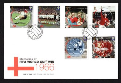 2006 Isle of Man World Cup Championship Germany. 40th Anniversary of England's Football / Soccer World Cup Victory Commemorative Stamps First Day Cover (FDC)