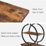 Narrow End Table 3-Tier Round Side Table with Geometric O-Shaped Base Industrial Small Sofa Table Image 4