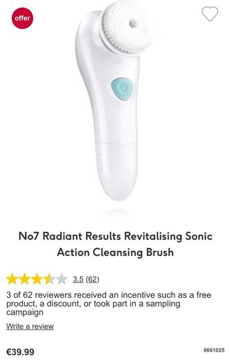No7 Radiant Results Revitalising Sonic Action Cleansing Brush