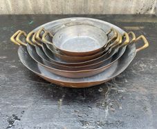 Antique copper pans