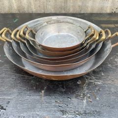 Antique copper pans