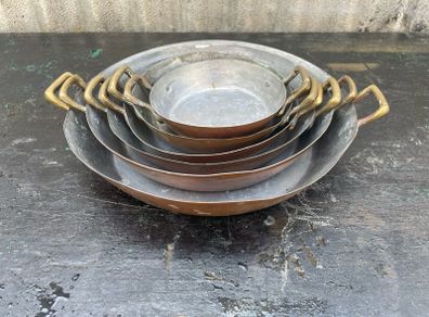 Antique copper pans