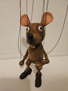 Mouse Czech Handmade Wooden Marionette