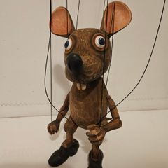 Mouse Czech Handmade Wooden Marionette