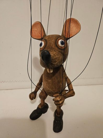 Mouse Czech Handmade Wooden Marionette