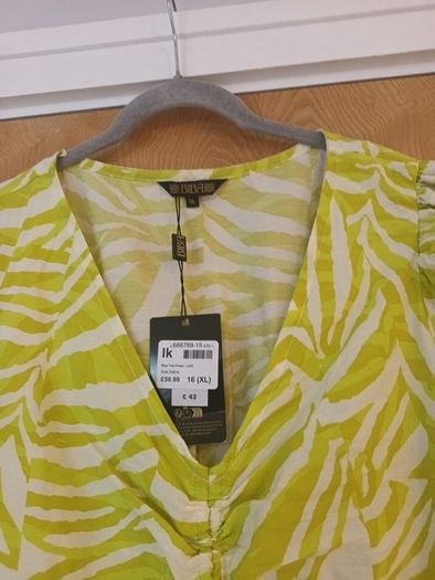 Bibi Lime Zebra Dress.  S. XL - 16. B.N.W.T.  (House Of Fraser)