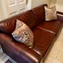 M&S 'Abbey' Brown Leather Sofa Image 2