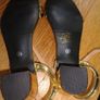 Ladies Gold Sandals for Sale Image 4