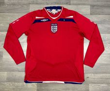 Vintage 2008 Umbro England Long Sleeve Jersey Shirt Mens XL