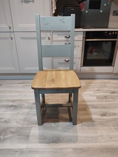 Solid wood grey dining chairs
