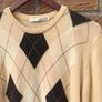 Vintage Lyle & Scott Argyle 100% New Wool Knit Jumper Mens Medium M Image 2